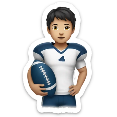 little asian korean boy with football pads  sticker