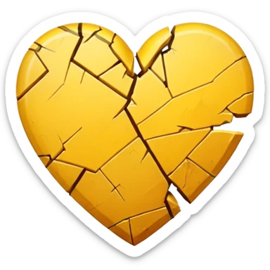 Yellow heart broked sticker