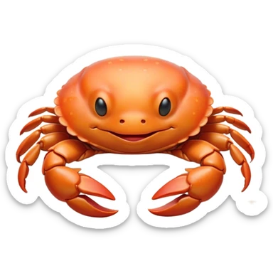 Meme-Worthy Cute Sleeping Baby Crab Portrait Emoji, Head and body resting peacefully with a contented smile, showcasing a petite, delicately armored form and eyes gently closed in serene slumber, Simplified yet adorably endearing features, highly detailed, glowing with a soft, drowsy coastal light, high shine, relaxed and utterly lovable, stylized with an air of playful laziness, soft glowing outline, capturing the essence of a sleeping baby crab that feels destined to become the next viral icon of adorable rest! sticker