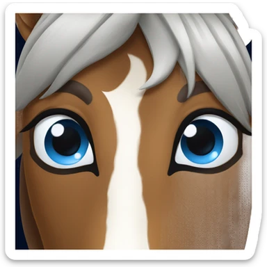 brown Noriker horse with blue eyes sticker
