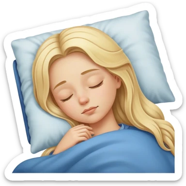 blonde girl with long hair sleeping sticker