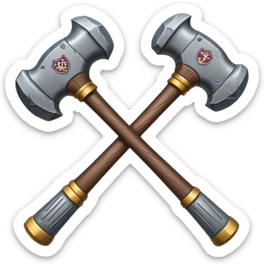 Crossed shipyard hammers as seen on the west Ham United crest sticker