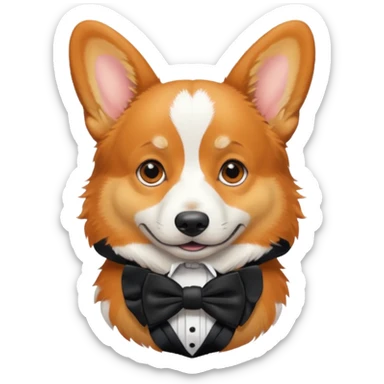 Corgi with black bow tie sticker