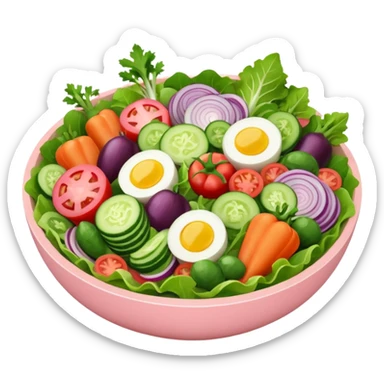 Make some healthy food, like a salad, in light pink tones, but you can use other colors (like the correct shades for the salad), like IOS sticker