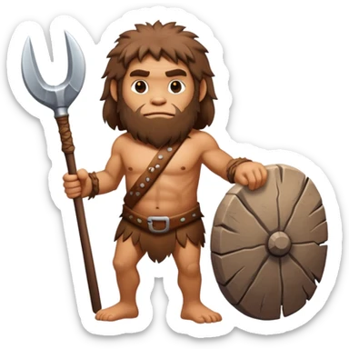 prehistoric caveman with club sticker