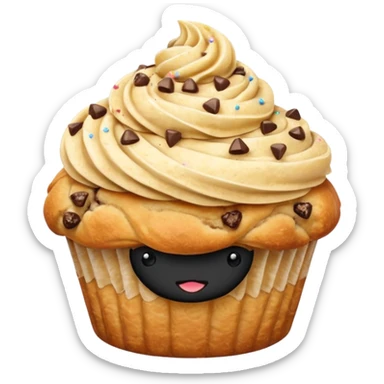 Cookie dough croissant cupcake sticker