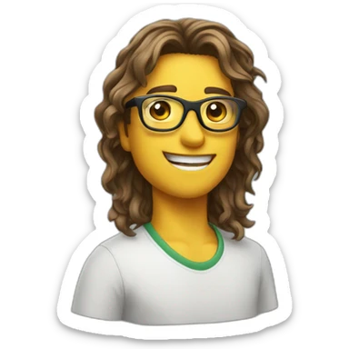 joven con gafas alegre sticker