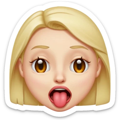 original emoji look with winkey face tongue out and cringey sticker