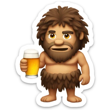 Caveman with beer sticker