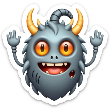 A compact monster that produces sound by tapping its own core in steady, heartbeat-like rhythms. Its body glows faintly with each beat it makes. sticker