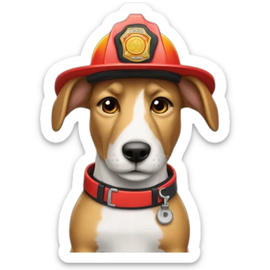 a jackrabbit terrier dog who works as a firefighter and wears a bulletproof vest sticker