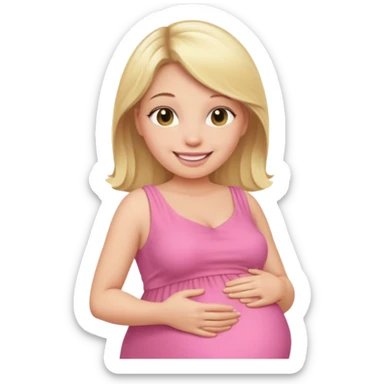 blond pregnant woman in pink sticker