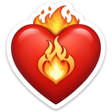 A red heart with bright flames on top, blending realistic fire with a slightly gothic cartoon style. Inside the heart, in small bold gothic text, it says:
Pyromaniacs   sticker