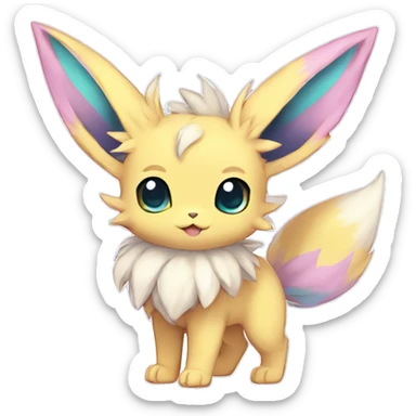 Kawaii Pastel Eeveelution-Cute-Pokémon-fusion full body sticker