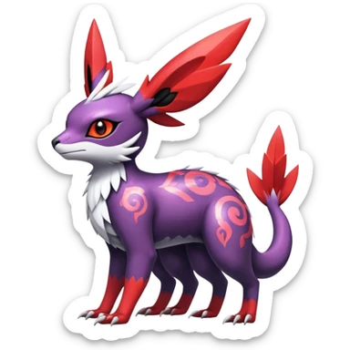  Cute Shiny Exotic Colorful Guilmon-Latias-Koraidon-Umbreon-Fakémon-hybrid-creature (full body)  sticker