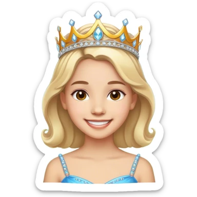smiling girl with tiara outdoors sticker