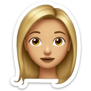 small lips bug eyes brunette tanned skin girl sticker