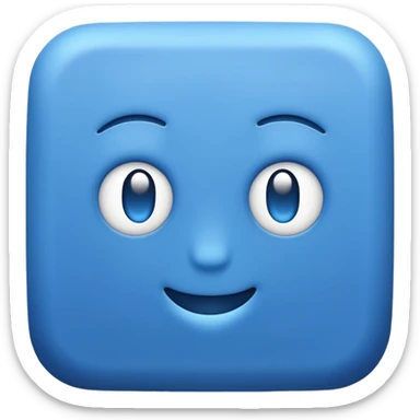 Make me a square and no faces os cute stuff all blue sticker