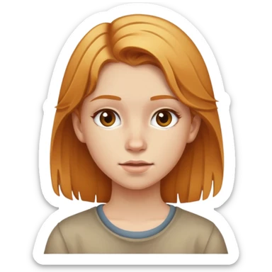 Teen girl with dirty blond and ginger hair sticker