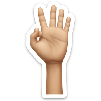 A hand pointing upward having eye on its han sticker