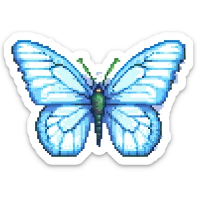 sky blue butterfly sticker