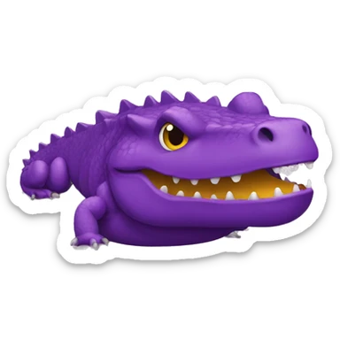 cocodrilo morado angulo picado sticker