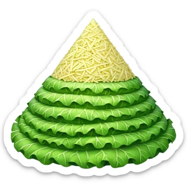 a big pyramid shape pile of grated cabbage sticker