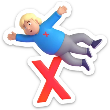 Chris griffin falling with glowing X on side  sticker