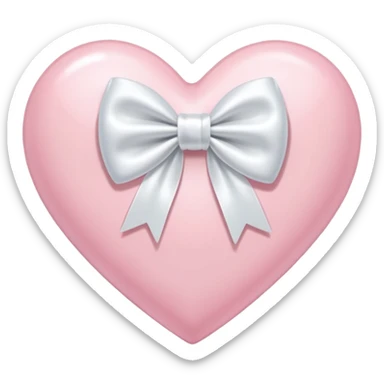 light pink heart with bow sticker