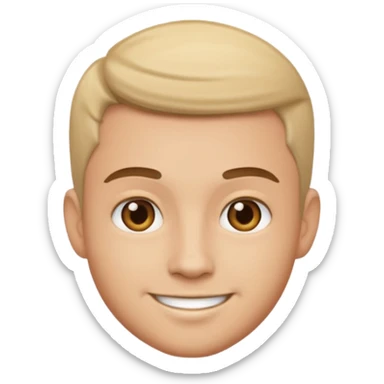 Handsome guy emoji like round IOS emoji more handsome sticker
