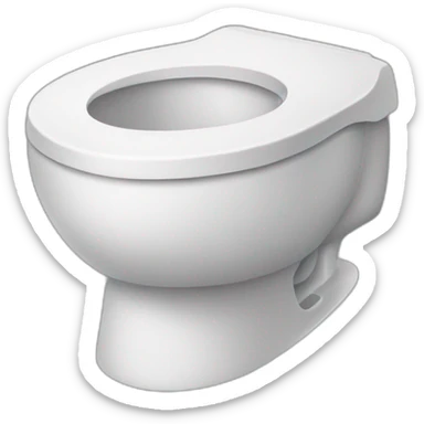 Toilet with toilet paper on top of the bowl sticker