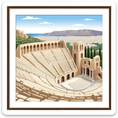 Odeon of Herodes Atticus Landmark Emoji – Depicting the ancient stone amphitheater on the Acropolis slopes. sticker