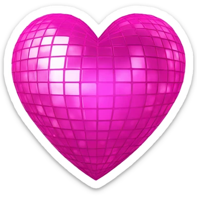 pink disco ball heart sticker