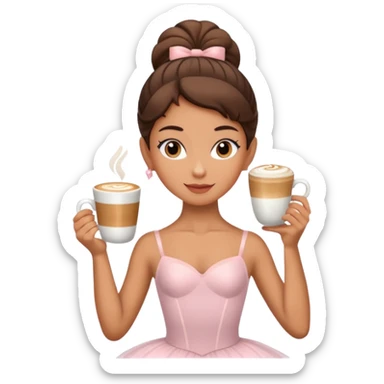 Ballerina Capuchina (Bailarina Ballet Con Una Taza De Capuchino) sticker