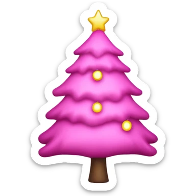 Pink Christmas tree with lights sticker