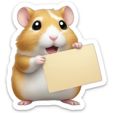 hamster holding a piece sign sticker