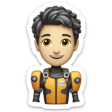 believe me a young robotics engineer, expert in hardware and software technology, with tools, sticker