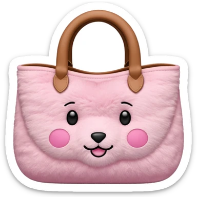 pink plush tote bag  sticker