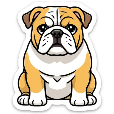 English bulldog fart sticker