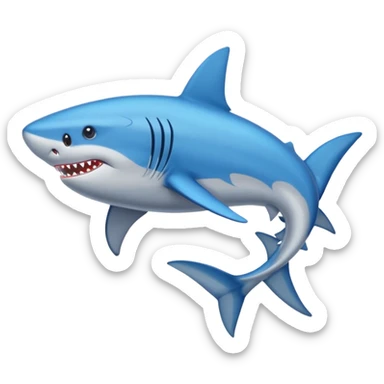 Crea un tiburón con zapatos azules y tres piernas sticker