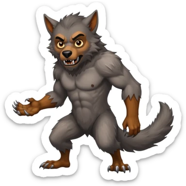 Make a werewolf looking for food sticker