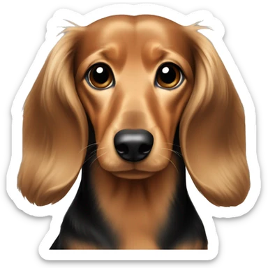 Light brown and black long haired dachshund  sticker