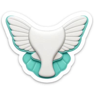 single sanitary pad shown from above, soft white contours, slightly curved wings, gently quilted texture, absorbent clean surface with subtle folds suggesting flexibility, no wrapper, underwear, or branding, apple emoji style, soft lighting, subtle shadows, emoji scale sticker