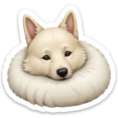 White Belgian shepherd dog sleeping sticker