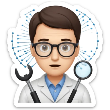 I want an emoji of a crazy data scientist fixing bugs sticker