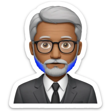 Professor Bentley Dyed black gray hair  frencb beard graying indian guy in suit with a bentley car. Older look around 60 yrs  with glasses slight balding sticker
