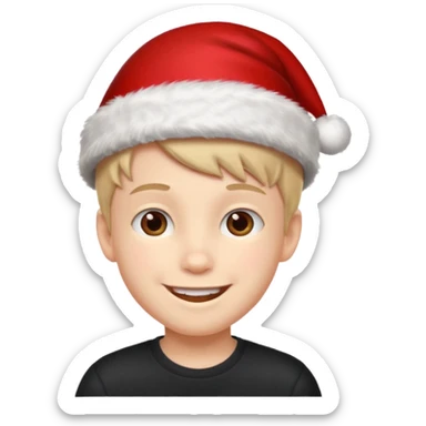 boy with red xmas hat sticker