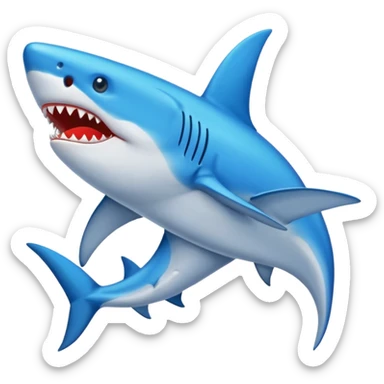 Un tiburón con zapatos azules por su aletas sticker