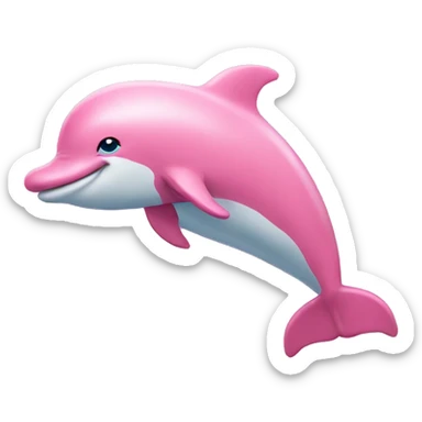 Pink dolphin waving sticker