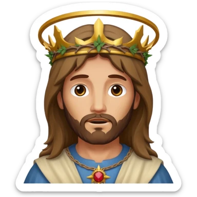 Jesus Christ with halo and thorn crown sticker